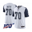 Men's Dallas Cowboys #70 Zack Martin Limited White Rush Vapor Untouchable 100th Season Football Jersey