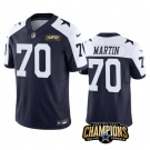 Men's Dallas Cowboys #70 Zack Martin Navy White 2023 F.U.S.E. NFC East Champions Patch Football Stitched Jersey