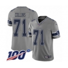 Men's Dallas Cowboys #71 La'el Collins Limited Gray Inverted Legend 100th Season Football Jersey