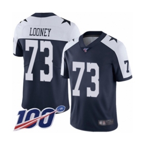 Men's Dallas Cowboys #73 Joe Looney Navy Blue Throwback Alternate Vapor Untouchable Limited Player 100th Season Football Jersey