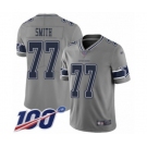 Men's Dallas Cowboys #77 Tyron Smith Limited Gray Inverted Legend 100th Season Football Jersey