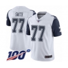 Men's Dallas Cowboys #77 Tyron Smith Limited White Rush Vapor Untouchable 100th Season Football Jersey