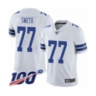 Men's Dallas Cowboys #77 Tyron Smith White Vapor Untouchable Limited Player 100th Season Football Jersey