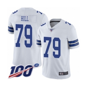 Men's Dallas Cowboys #79 Trysten Hill White Vapor Untouchable Limited Player 100th Season Football Jersey