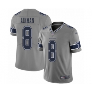 Men's Dallas Cowboys #8 Troy Aikman Limited Gray Inverted Legend Football Jersey
