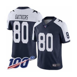 Men's Dallas Cowboys #80 Rico Gathers Navy Blue Throwback Alternate Vapor Untouchable Limited Player 100th Season Football Jersey