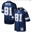 Men's Dallas Cowboys #81 Terrell Owens Navy Blue Throwback Jersey