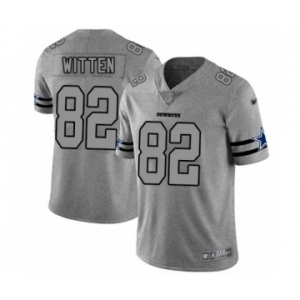 Men's Dallas Cowboys #82 Jason Witten Gray Team Logo Gridiron Limited Player Football Jersey