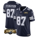 Men's Dallas Cowboys #87 Jake Ferguson Navy 2023 F.U.S.E. NFC East Champions Patch Football Stitched Jersey