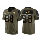 Men's Dallas Cowboys #88 CeeDee Lamb 2021 Olive Salute To Service Golden Limited Stitched Football Jersey