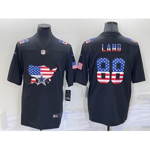 Men's Dallas Cowboys #88 CeeDee Lamb 2022 USA Map Fashion Black Color Rush Stitched Nike Limited Jersey