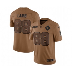 Men's Dallas Cowboys #88 CeeDee Lamb 2023 Brown Salute To Service Limited Football Stitched Jersey