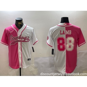 Men's Dallas Cowboys #88 CeeDee Lamb 2024 Arctic white red Stitched Baseball Jersey