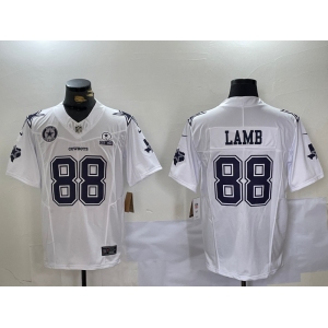 Men's Dallas Cowboys #88 CeeDee Lamb 2024 White F.U.S.E. With Established In 1960 Patch Stitched Football Jersey