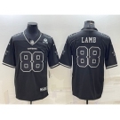 Men's Dallas Cowboys #88 CeeDee Lamb Black With 1960 Patch Limited Stitched Football Jersey