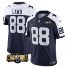 Men's Dallas Cowboys #88 CeeDee Lamb Navy White 2023 F.U.S.E. NFC East Champions Patch Football Stitched Jersey