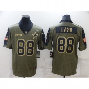 Men's Dallas Cowboys #88 CeeDee Lamb Nike Olive 2021 Salute To Service Limited Player Jersey