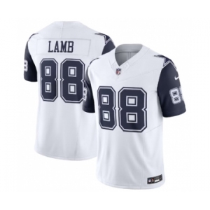 Men's Dallas Cowboys #88 CeeDee Lamb Thanksgiving White 2023 F.U.S.E. Vapor Limited Stitched Football Jersey