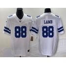 Men's Dallas Cowboys #88 CeeDee Lamb White 2023 F.U.S.E. Limited Stitched Football Jersey