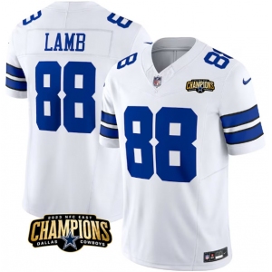 Men's Dallas Cowboys #88 CeeDee Lamb White 2023 F.U.S.E. NFC East Champions Patch Football Stitched Jersey