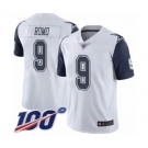 Men's Dallas Cowboys #9 Tony Romo Limited White Rush Vapor Untouchable 100th Season Football Jersey