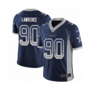 Men's Dallas Cowboys #90 DeMarcus Lawrence Limited Navy Blue Rush Drift Fashion Football Jersey