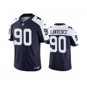 Men's Dallas Cowboys #90 Demarcus Lawrence Navy 2023 F.U.S.E. Vapor Limited Stitched Football Jersey