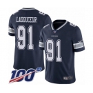 Men's Dallas Cowboys #91 L. P. Ladouceur Navy Blue Team Color Vapor Untouchable Limited Player 100th Season Football Jersey