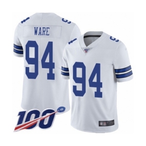 Men's Dallas Cowboys #94 DeMarcus Ware White Vapor Untouchable Limited Player 100th Season Football Jersey