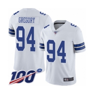 Men's Dallas Cowboys #94 Randy Gregory White Vapor Untouchable Limited Player 100th Season Football Jersey