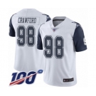 Men's Dallas Cowboys #98 Tyrone Crawford Limited White Rush Vapor Untouchable 100th Season Football Jersey