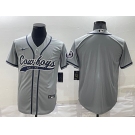 Men's Dallas Cowboys Blank Grey Stitched MLB Cool Base Nike Baseball Jersey