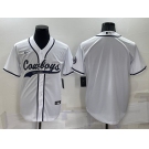 Men's Dallas Cowboys Blank White Stitched MLB Cool Base Nike Baseball Jersey