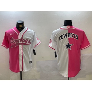 Men's Dallas Cowboys big logo Red White With Patch Cool Base Stitched Baseball Jerseys