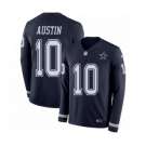 Men's Nike Dallas Cowboys #10 Tavon Austin Limited Navy Blue Therma Long Sleeve NFL Jersey