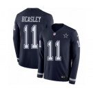 Men's Nike Dallas Cowboys #11 Cole Beasley Limited Navy Blue Therma Long Sleeve NFL Jersey