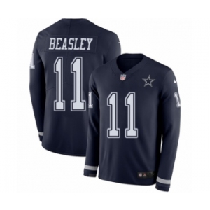 Men's Nike Dallas Cowboys #11 Cole Beasley Limited Navy Blue Therma Long Sleeve NFL Jersey