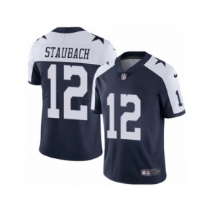 Men's Nike Dallas Cowboys #12 Roger Staubach Vapor Untouchable Limited Navy Blue Throwback Alternate NFL Jersey