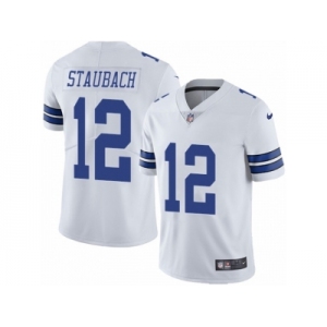 Men's Nike Dallas Cowboys #12 Roger Staubach Vapor Untouchable Limited White NFL Jersey