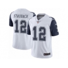 Men's Nike Dallas Cowboys #12 Roger Staubach White Stitched NFL Limited Rush Jersey