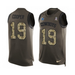 Men's Nike Dallas Cowboys #19 Amari Cooper Limited Green Salute to Service Tank Top NFL Jersey