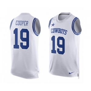 Men's Nike Dallas Cowboys #19 Amari Cooper Limited White Player Name & Number Tank Top NFL Jersey
