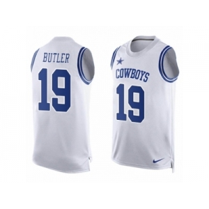 Men's Nike Dallas Cowboys #19 Brice Butler Limited White Player Name & Number Tank Top NFL Jersey