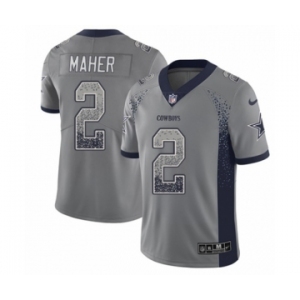 Men's Nike Dallas Cowboys #2 Brett Maher Limited Gray Rush Drift Fashion NFL Jersey