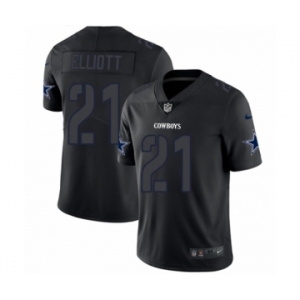 Men's Nike Dallas Cowboys #21 Ezekiel Elliott Limited Black Rush Impact NFL Jersey