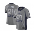 Men's Nike Dallas Cowboys #21 Ezekiel Elliott Limited Grey Rush Drift Fashion NFL Jersey