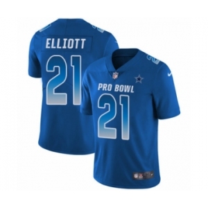 Men's Nike Dallas Cowboys #21 Ezekiel Elliott Limited Royal Blue NFC 2019 Pro Bowl NFL Jersey