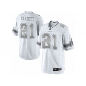 Men's Nike Dallas Cowboys #21 Ezekiel Elliott Limited White Platinum NFL Jersey