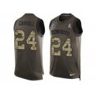 Men's Nike Dallas Cowboys #24 Nolan Carroll Limited Green Salute to Service Tank Top NFL Jersey