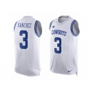 Men's Nike Dallas Cowboys #3 Mark Sanchez Limited White Player Name & Number Tank Top NFL Jersey